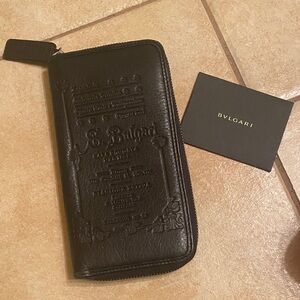 Bulgari Black Leather Wallet